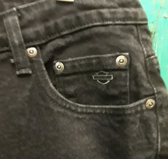 Women's Black Harley Davidson Jeans, Straight Leg Sz 16 - Picture 6 of 10